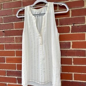 Sleeveless crepe Joie top, silver threads size S